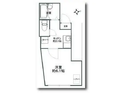 EMBELLIR アンベリール(1K/1階)の間取り写真