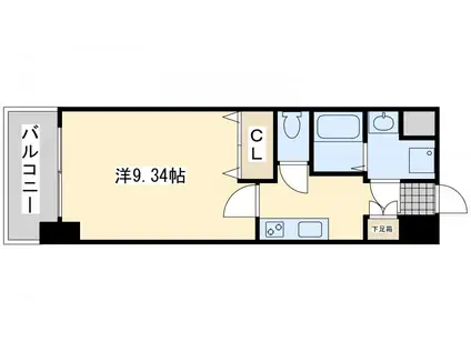 MDIプロスディブロ黒崎駅前(1K/4階)の間取り写真