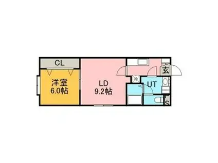 ラテルネ公園通(1LDK/1階)の間取り写真