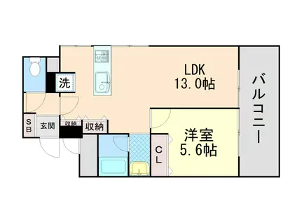 サンヴィラ魚崎(1LDK/1階)の間取り写真