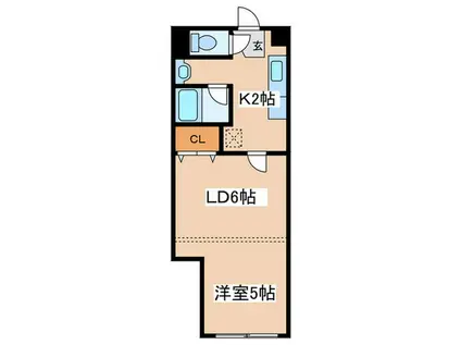 ノースシティアンザイ(1LDK/6階)の間取り写真
