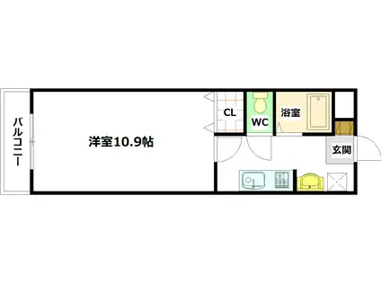 リバーサイド府中(1K/2階)の間取り写真