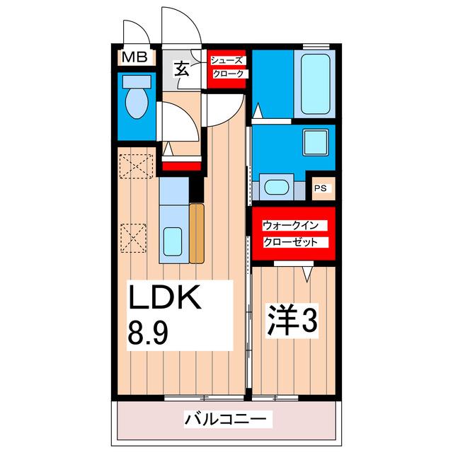 フォアール(1LDK/2階)の間取り写真