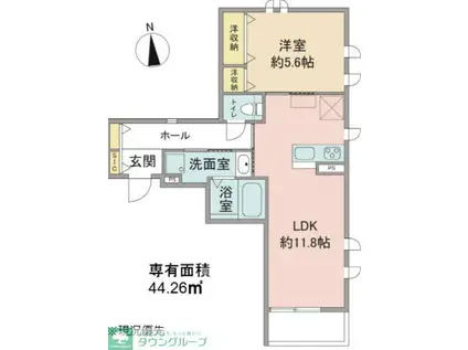 WISTERIA VILLAGE(1LDK/2階)の間取り写真