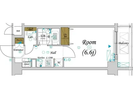 ガーラ・シティ蒲田南(1K/4階)の間取り写真