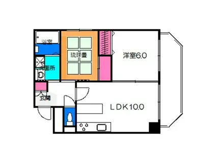 地下鉄谷町線 都島駅 徒歩2分 10階建 築28年(2LDK/9階)の間取り写真