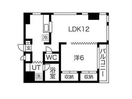 メゾンドール大町(1LDK/4階)の間取り写真