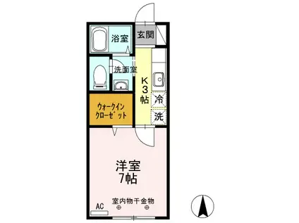 TOKIO-CF(1K/1階)の間取り写真