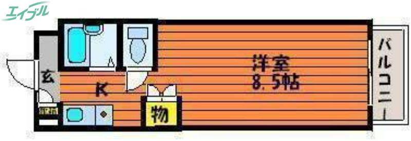 厚生シティハイツ(1K/3階)の間取り写真