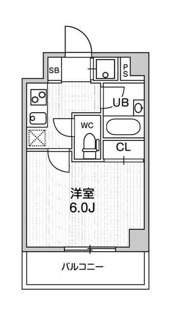 コンシェリア新橋(1K/11階)の間取り写真