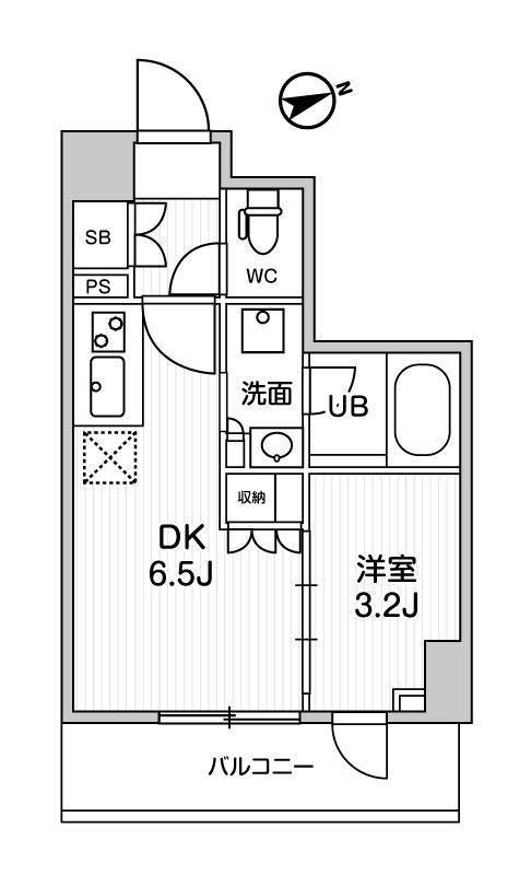 ALTERNA大塚(1DK/4階)の間取り写真