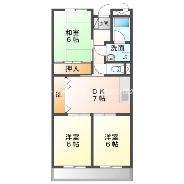 LIMPIA緑ケ丘(3DK/2階)の間取り写真