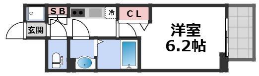 ALIVIS福島海老江(1K/8階)の間取り写真