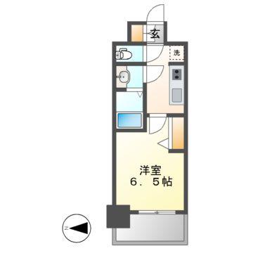 メイクス矢場町II(1K/10階)の間取り写真