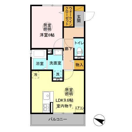 ヴィラ245(1LDK/3階)の間取り写真