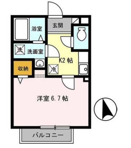 セルベイユIII(1K/2階)の間取り写真