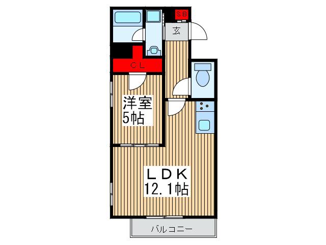 ラフィネ志木(1LDK/3階)の間取り写真