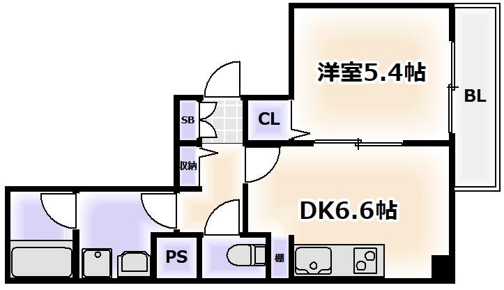D-REIDENCE長居(1DK/2階)の間取り写真