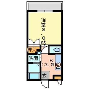 ラフィネ(1K/2階)の間取り写真