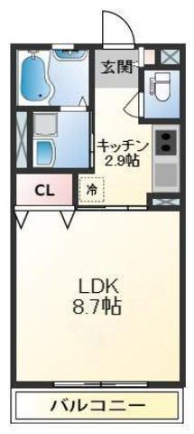 シエスタ別館ノース(1K/3階)の間取り写真
