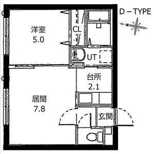 BLOOM N24(1LDK/2階)の間取り写真