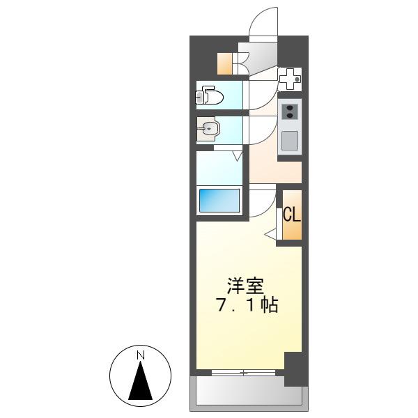 ディアレイシャス名古屋ステーション(1K/14階)の間取り写真