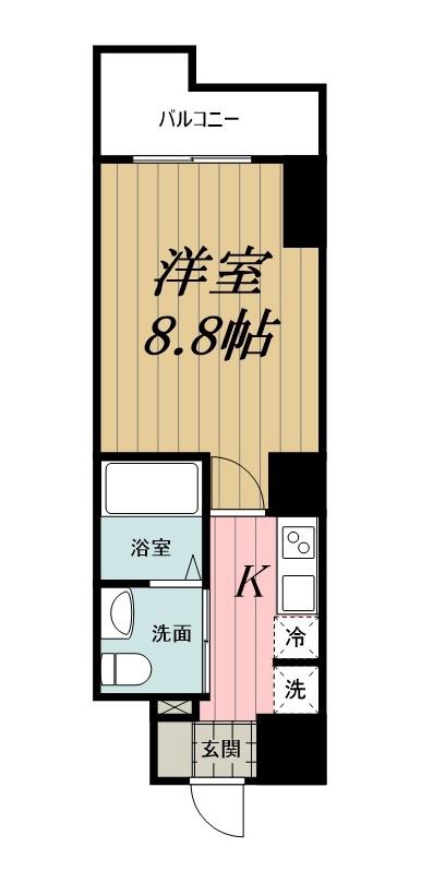 SIDEONE(1K/3階)の間取り写真