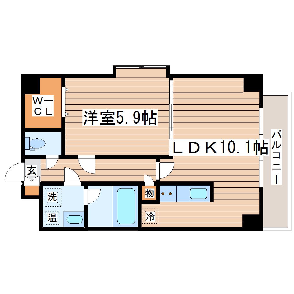フィオーレ北山(1LDK/3階)の間取り写真