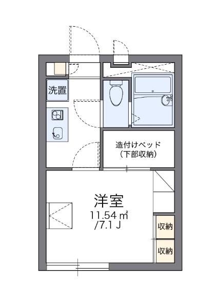 レオパレスファイズ(1K/1階)の間取り写真
