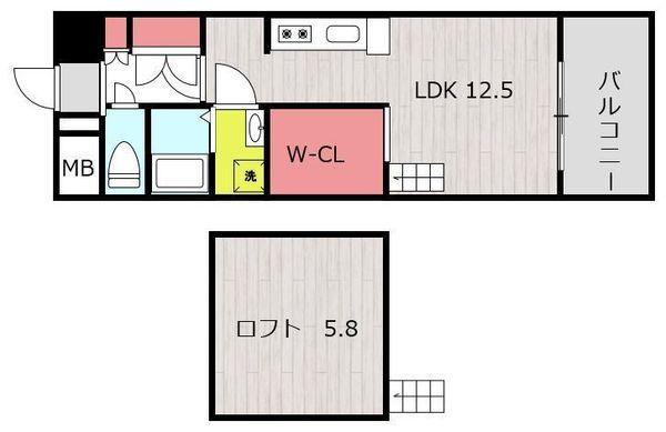 アルテマイスターデュノン(ワンルーム/3階)の間取り写真
