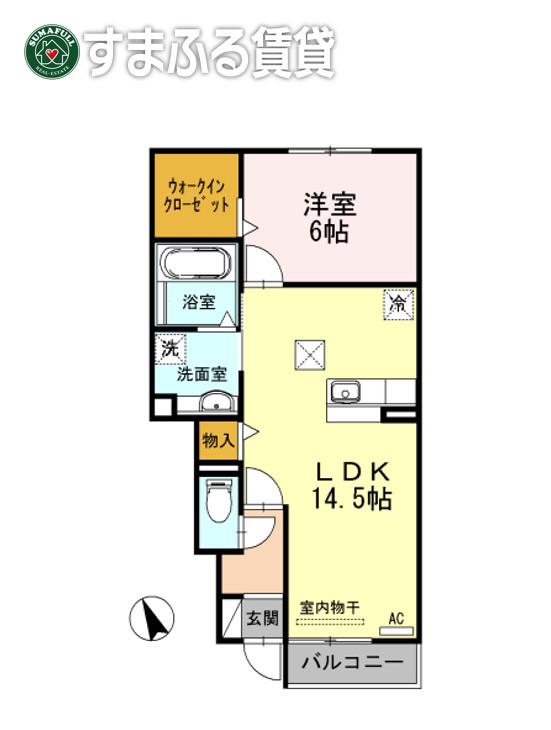 ゴールドバレーII(1LDK/1階)の間取り写真