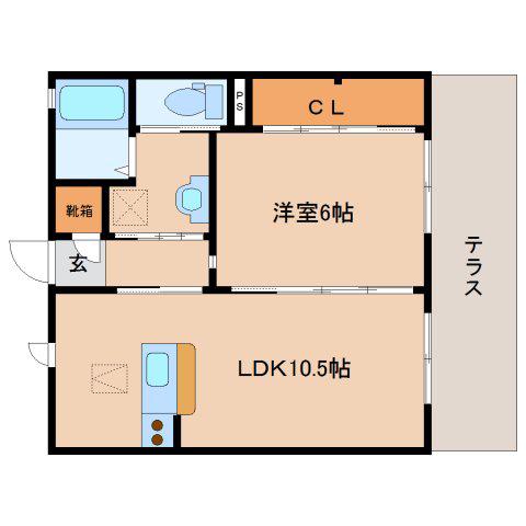 カーサ・セレス(1LDK/1階)の間取り写真