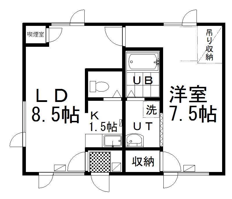 ゴールドハイツ(1LDK/2階)の間取り写真