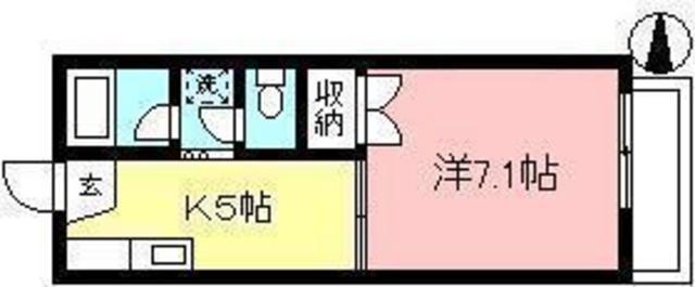 ジャンポールB(1K/1階)の間取り写真