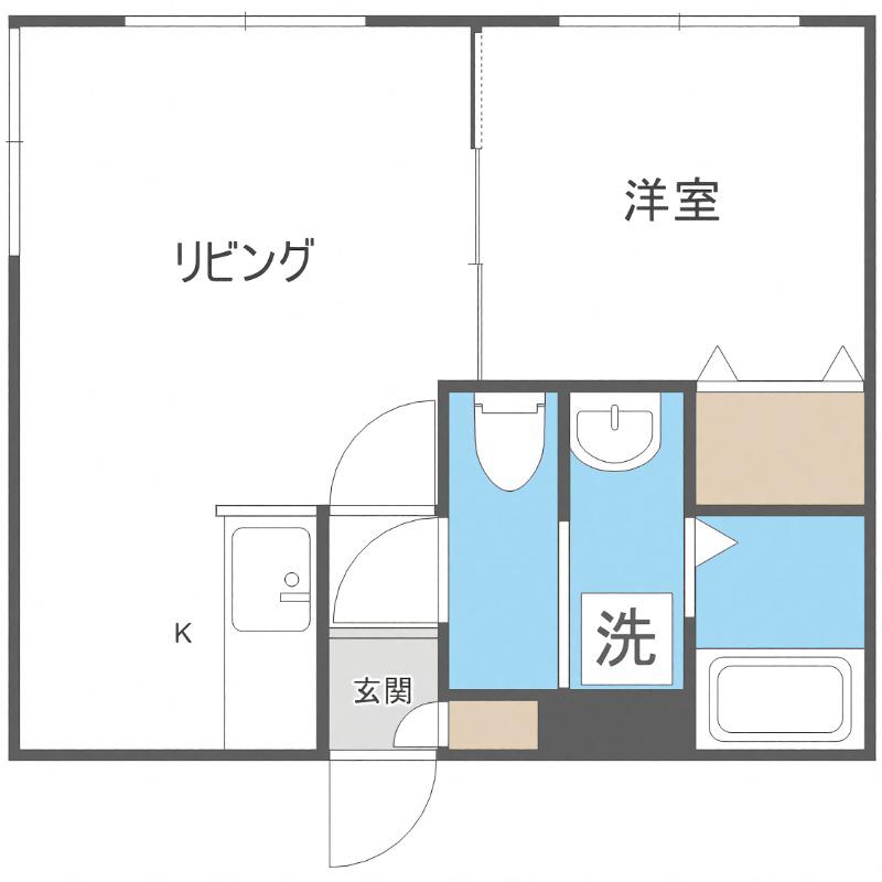 ブランノワール桑園(1LDK/2階)の間取り写真