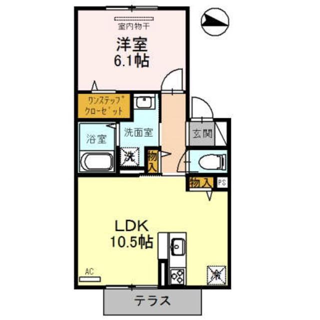 プラムツリー(1LDK/1階)の間取り写真