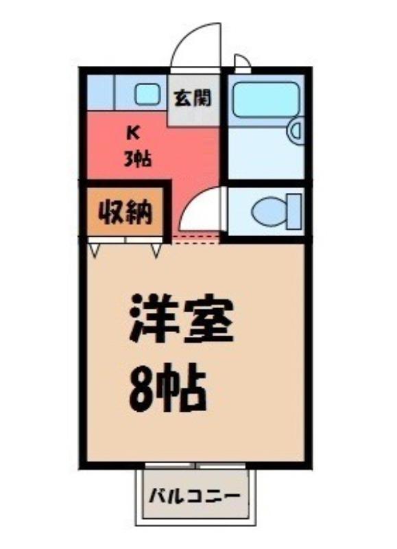 グリーンハイツ茂林寺(1K/1階)の間取り写真