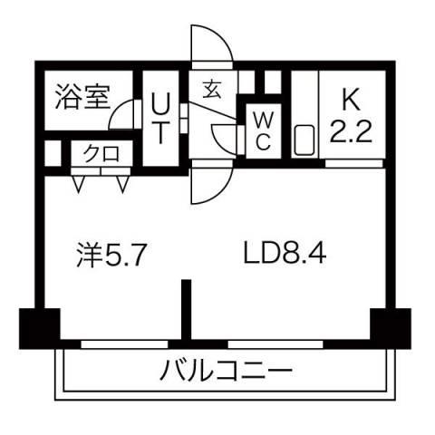 MYプラザ円山公園(1LDK/3階)の間取り写真