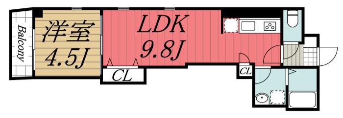 コートドールソガ(1LDK/1階)の間取り写真