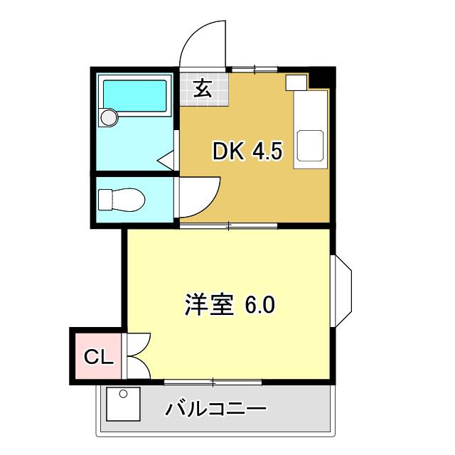 ハイツM(1DK/2階)の間取り写真