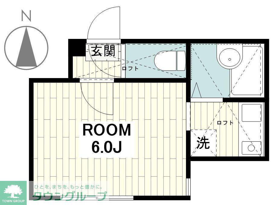 サザンリーフ中央林間II(1K/2階)の間取り写真