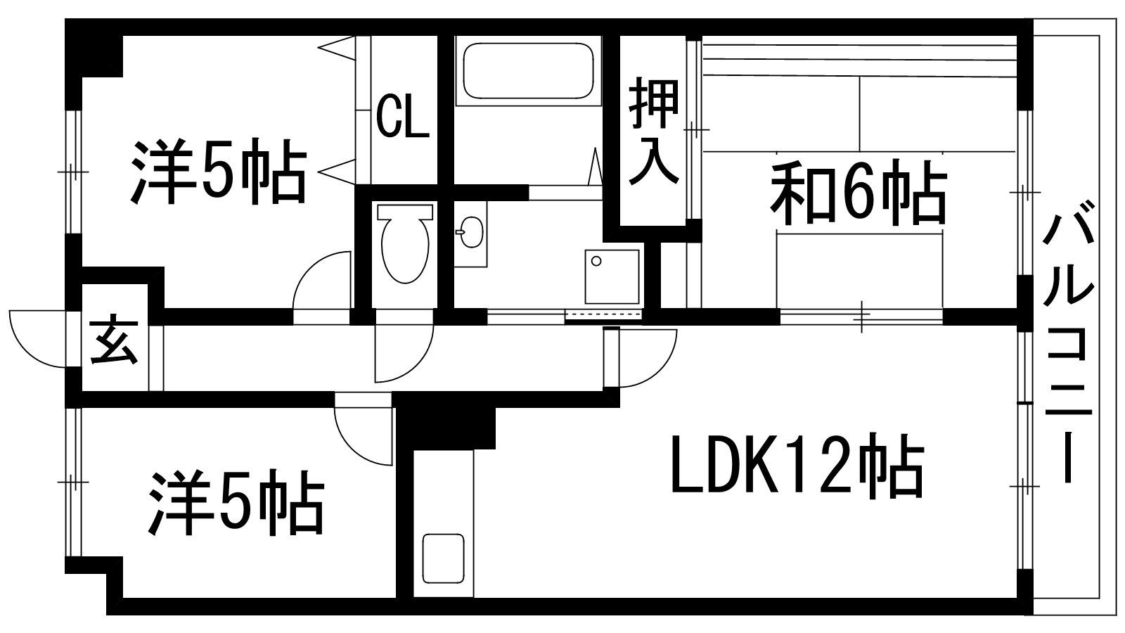 ハイネスコート(3LDK/3階)の間取り写真