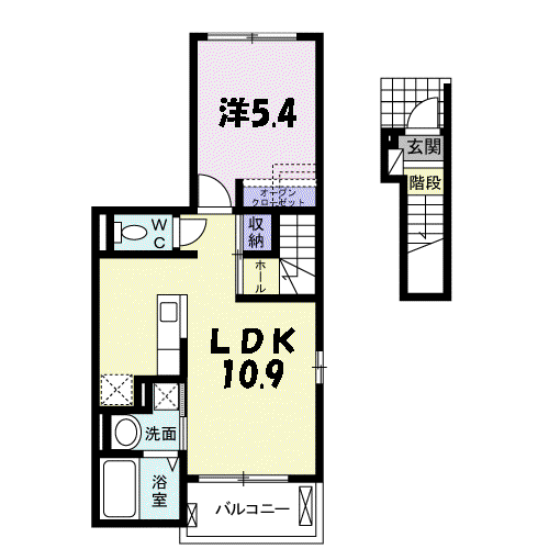 グランステラ(1LDK/2階)の間取り写真