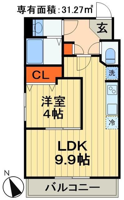 RELACHE新宿(1DK/5階)の間取り写真