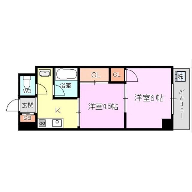 DO九条I(2K/12階)の間取り写真