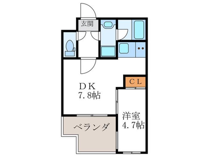 サクシード太秦(1DK/1階)の間取り写真