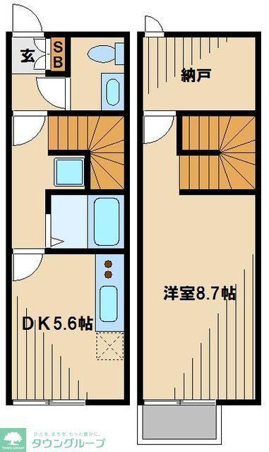 ボナールハウス新川(1SDK/1階)の間取り写真