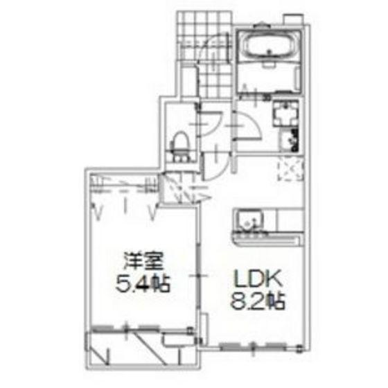 ニッカン108(1LDK/1階)の間取り写真