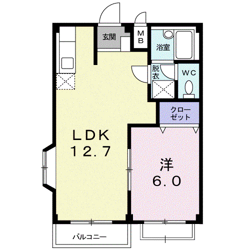 パストラルハイツ(1LDK/2階)の間取り写真