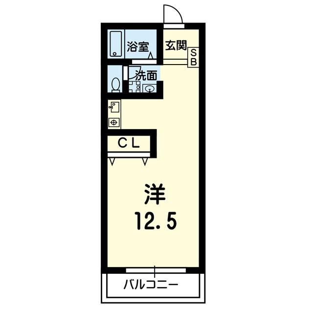 リライズ九品寺(ワンルーム/4階)の間取り写真